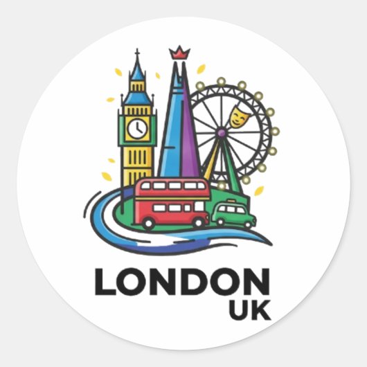 LONDON RUNDER AUFKLEBER (Vorderseite)