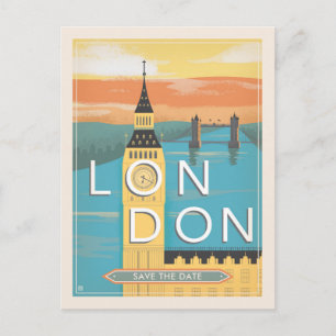 London Save The Date Ankündigungspostkarte