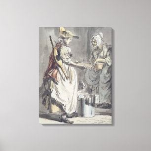London-Schreie: Ein Milkmaid, c.1759 (Stift u. Leinwanddruck
