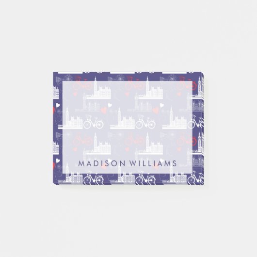 London-Sehenswürdigkeit-Muster Post-it Klebezettel (Vorderseite)