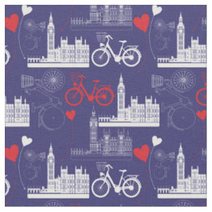 London-Sehenswürdigkeit-Muster Stoff
