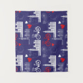 London-Sehenswürdigkeit-Muster Wandteppich (Vorderseite)