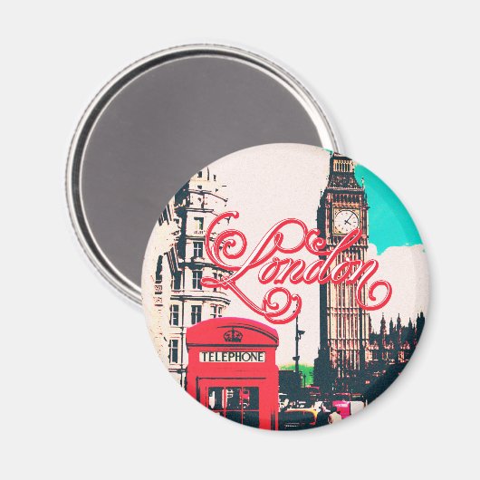 London Sehenswürdigkeit Vintag Foto Magnet (Vorderseite/Rückseite)