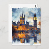 London Sehenswürdigkeiten Night Scenery UK Histori Postkarte (Vorne/Hinten)