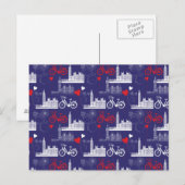 London Sehenswürdigkeiten Pattern Postkarte (Vorne/Hinten)