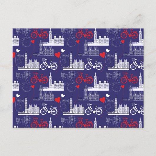 London Sehenswürdigkeiten Pattern Postkarte (Vorderseite)