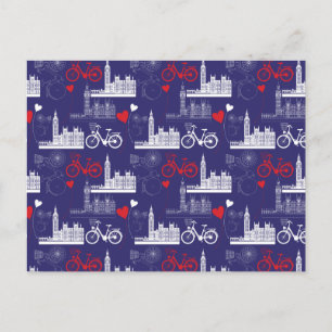London Sehenswürdigkeiten Pattern Postkarte