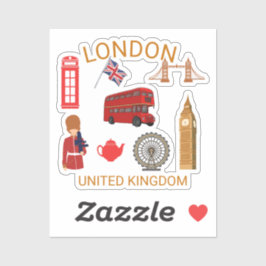 London Sehenswürdigkeiten Travel-Themed Print Aufkleber