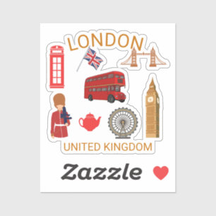 London Sehenswürdigkeiten Travel-Themed Print Aufkleber