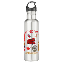 London Sehenswürdigkeiten Travel-Themed Print Edelstahlflasche