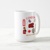 London Sehenswürdigkeiten Travel-Themed Print Kaffeetasse (VorderseiteRechts)