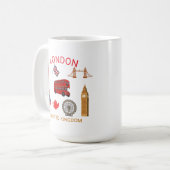 London Sehenswürdigkeiten Travel-Themed Print Kaffeetasse (Vorderseite Links)