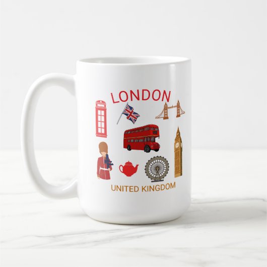 London Sehenswürdigkeiten Travel-Themed Print Kaffeetasse (Links)