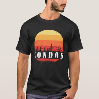 London-Silhouette im Retro-Vintage-Stil T-Shirt