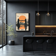 London Silhouette, Tower Bridge Sonnenuntergang Re