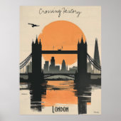 London Silhouette, Tower Bridge Sonnenuntergang Re Poster (Vorne)