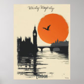 London Silhouetten - Tower Bridge Reflektionen Poster (Vorne)