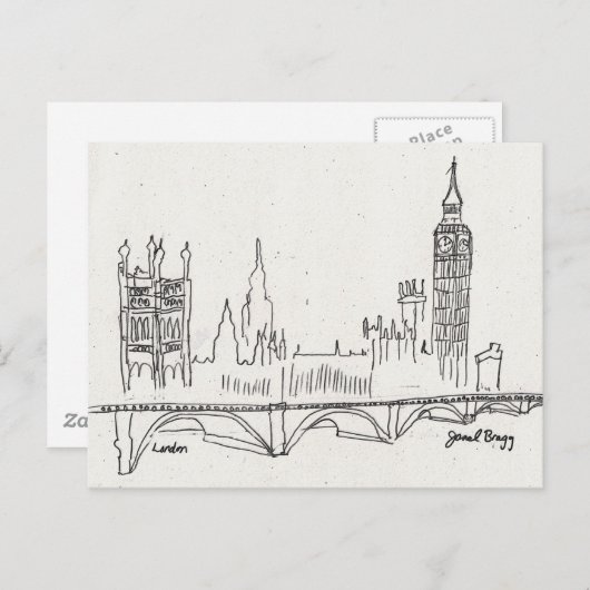 London Sketch Postkarte (Vorne/Hinten)
