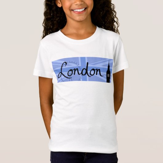London-Skript u. Gewerkschafts-Jack-Himmel u. T-Shirt (Vorderseite)
