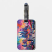 London Skyline Abstrakt Art Gepäckanhänger (Rückseite vertikal)