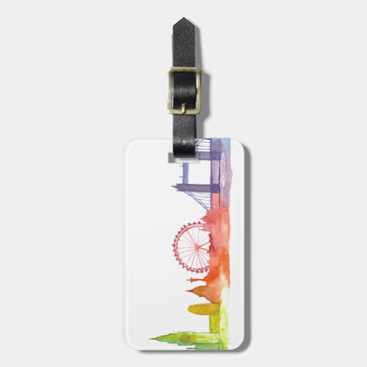 London Skyline abstrakt Art Printing Gepäckanhänger (Vorderseite vertikal)