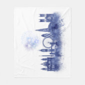 London-Skyline - Aquarell-Blau Fleecedecke (Vorderseite)