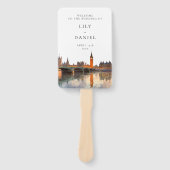 London Skyline Aquarell Hochzeitsprogramm Fächer (Vorderseite)