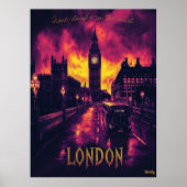 London Skyline - Charcoal Monochrome Art - Urban Poster (Vorne)