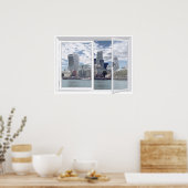 London Skyline City View Fake Window Poster (Küche)