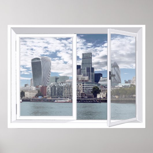 London Skyline City View Fake Window Poster (Vorne)