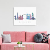 London Skyline Colored Gebäude Leinwanddruck (Insitu (Wohnzimmer))