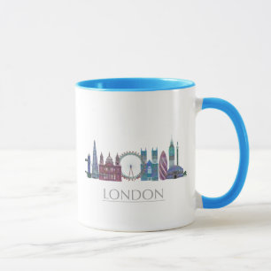 London Skyline Colored Gebäude Tasse