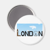 London Skyline Daytime Magnet (Vorderseite/Rückseite)