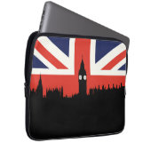 London-Skyline | die britische Flagge Laptopschutzhülle (Vorne Rechts)