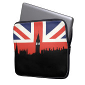 London-Skyline | die britische Flagge Laptopschutzhülle (Vorderseite Links)