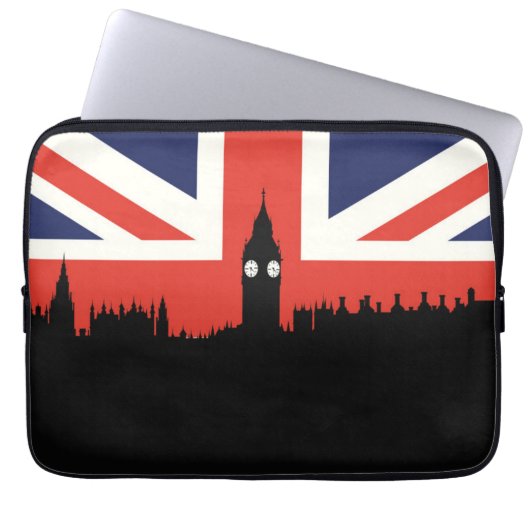 London-Skyline | die britische Flagge Laptopschutzhülle (Vorderseite)