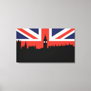 London-Skyline   die britische Flagge Leinwanddruck