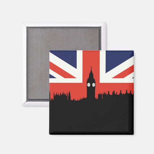 London Skyline | Die britische Flagge Magnet (Vorderseite/Rückseite)
