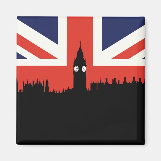 London Skyline | Die britische Flagge Magnet (Vorne)