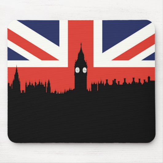 London-Skyline | die britische Flagge Mousepad (Vorne)
