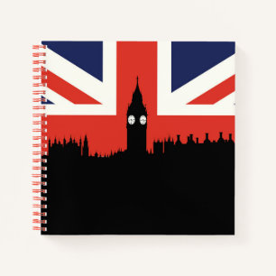 London Skyline Die britische Flagge Notizblock