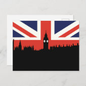 London Skyline | Die britische Flagge Postkarte (Vorne/Hinten)