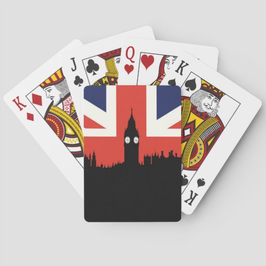 London-Skyline | die britische Flagge Spielkarten (Rückseite)