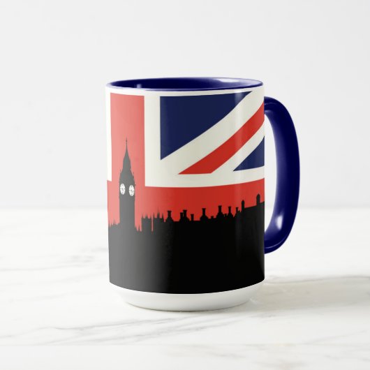 London-Skyline | die britische Flagge Tasse (VorderseiteRechts)