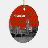 London Skyline Etch Green Quatrefoil BG Xmas Keramikornament (Rechts)