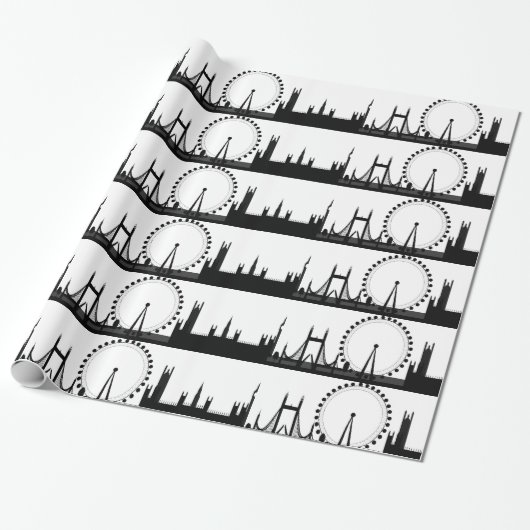 London Skyline Gift Wrap London Wrapping Paper Geschenkpapier (Ungerollt)