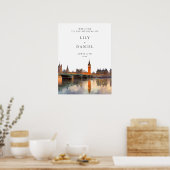 London Skyline Hochzeits-Willkommensschild Poster (Küche)