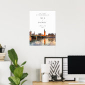 London Skyline Hochzeits-Willkommensschild Poster (Heimbüro)
