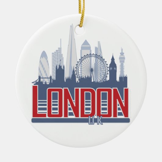 London-Skyline Keramik Ornament (Vorne)