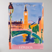 London Skyline mit Iconic Architecture in Fauvist Poster (Vorne)